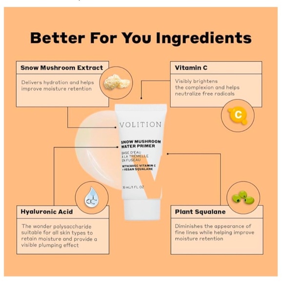 NIB Volition Beauty Snow Mushroom Water Primer with Vitamin C + Vegan Squalane - Picture 3 of 9